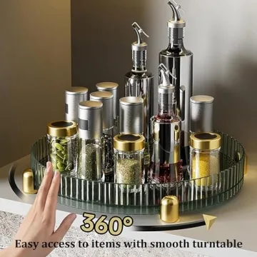 ANFENGLOU 360 Rotating Perfume Organizer High-Capacity Vanity Tray