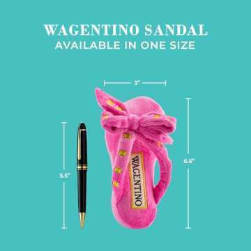 Haute Diggity Dog Wagentino Shoe, Plush Designer Dog Toys with Interactive Squeaker, Stimulating Pet Enrichment, Machine-Washable & Safe Materials for All Breeds, One Size