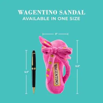 Haute Diggity Dog Wagentino Shoe, Plush Designer Dog Toys with Interactive Squeaker, Stimulating Pet Enrichment, Machine-Washable & Safe Materials for All Breeds, One Size