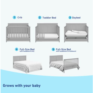 Graco Hadley 5-in-1 Convertible Crib - Stylish & Safe