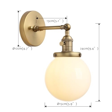 Pathson Industrial Wall Sconce with Switch for Vintage Style