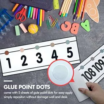 29 Pieces Number Line Bulletin Board Border -20 to 120 Number Line for Classroom Wall Laminated Boho Number Line Boarder Math Poster for Boho Classroom Homeschool Decor