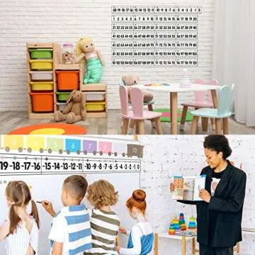 29 Pieces Number Line Bulletin Board Border -20 to 120 Number Line for Classroom Wall Laminated Boho Number Line Boarder Math Poster for Boho Classroom Homeschool Decor