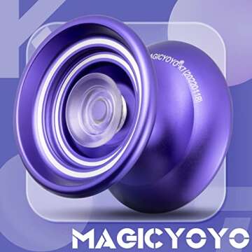MAGICYOYO K7 Responsive Yoyo Purple Yo Yo for Beginners with Yoyo Storage Bag + Yoyo Glove+12 Yoyo Strings