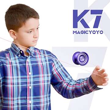 MAGICYOYO K7 Responsive Yoyo Purple Yo Yo for Beginners with Yoyo Storage Bag + Yoyo Glove+12 Yoyo Strings
