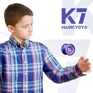 MAGICYOYO K7 Responsive Yoyo Purple Yo Yo for Beginners with Yoyo Storage Bag + Yoyo Glove+12 Yoyo Strings