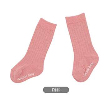 AVAUMA Baby Boys Girls Unisex Knee Socks - Cozy Cotton Stretch for Infants 0-24 Months