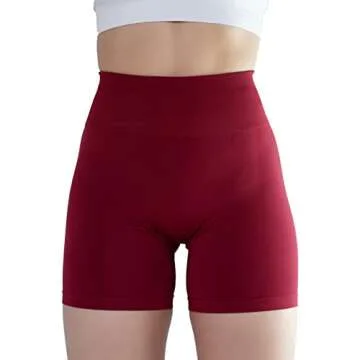 AUROLA Intensify Workout Shorts for Women Seamless Scrunch Short Gym Yoga Running Sport Active Exercise Fitness Shorts(M,Deep Red)