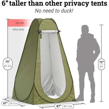 ABCO Pop Up Privacy Tent Instant Portable Outdoor Shower Tent, Camp Toilet, Changing Room, Rain Shel...