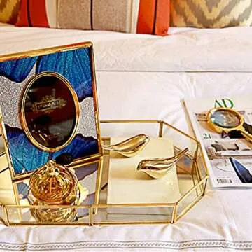 DreamsEden Brass Golden Bird Figurines, Small Gold Decorative Ornaments Modern Home Decor Accent