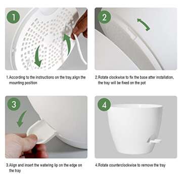 Self-Watering Plant Pots - Large 10 Inch Planters