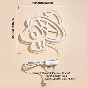 Charming LED Neon Mushroom Night Light for Any Room