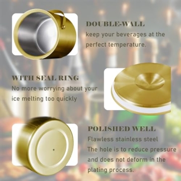 Sipoyen 3L Gold Insulated Ice Bucket for Parties