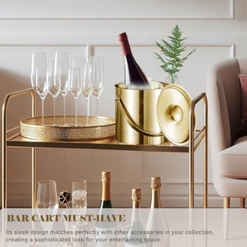 Sipoyen 3L Gold Insulated Ice Bucket for Parties