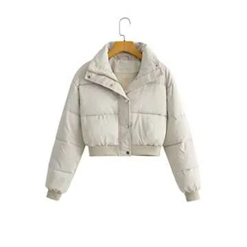Stylish UANEO Womens Cropped Puffer Jacket for Warmth