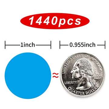 STARLIBOO Dot Stickers - 1440 PCS Color Code Labels, 1inch Garage Sale & Yard Sale Price Tags, Writa...