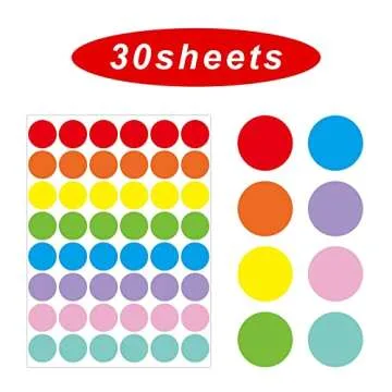 STARLIBOO Dot Stickers - 1440 PCS Color Code Labels, 1inch Garage Sale & Yard Sale Price Tags, Writable Not Blurry (8 Colors)
