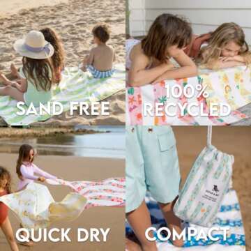 Dock & Bay Beach Towel - Quick Dry, Sand Free, Eco-Friendly