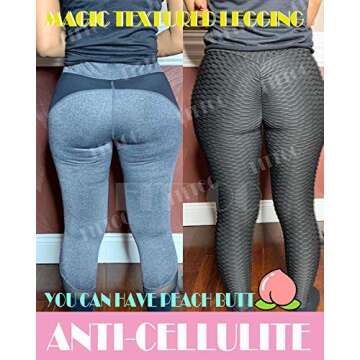 FITTOO Booty Lift Leggings for Women Workout Scrunch Butt Lifting Yoga Pants Tummy Conrtol High Waited Tights Peach Butt Black(S)