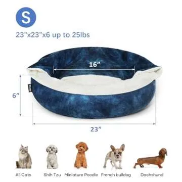 Comfy Hooded Dog Bed and Cat Cave for Small Pets