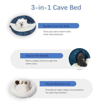 Comfy Hooded Dog Bed and Cat Cave for Small Pets