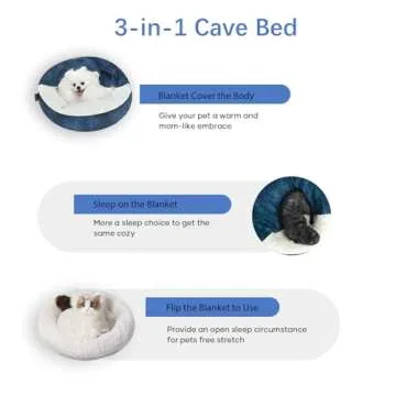 Comfy Hooded Dog Bed and Cat Cave for Small Pets