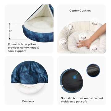 Comfy Hooded Dog Bed and Cat Cave for Small Pets