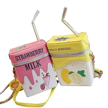 Cute Strawberry Milk Box Purse - Stylish Crossbody Bag