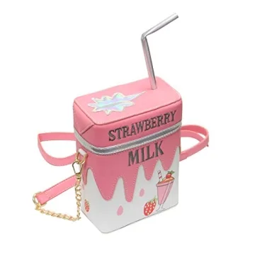 Cute Strawberry Milk Box Purse - Stylish Crossbody Bag