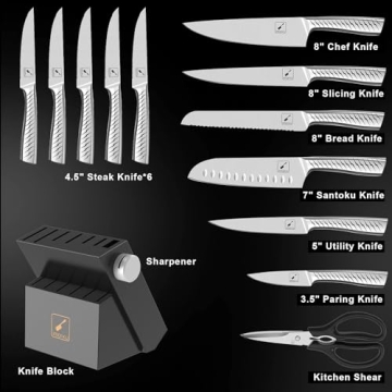 imarku 14-Piece Premium Kitchen Knife Set with Block