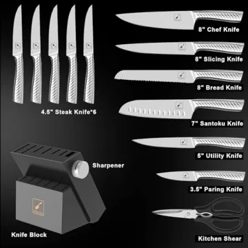 imarku 14-Piece Premium Kitchen Knife Set with Block