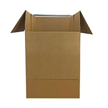 Amazon Basics Wardrobe Clothing Moving Boxes with Bar, 6 Pack, Brown, 24" x 24" x 40"