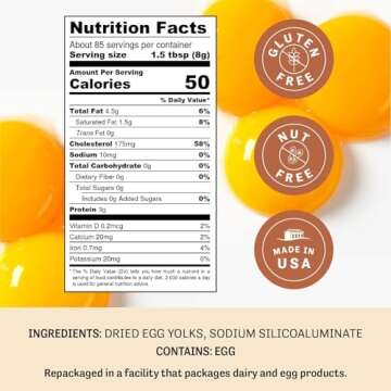 Judee's Dried Egg Yolk Powder - 1.5 lb XL Pouch - Baking Supplies - Delicious and 100% Gluten-Free -...