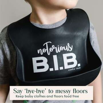 Simka Rose Silicone Bibs for Babies & Toddlers - Soft & Adjustable