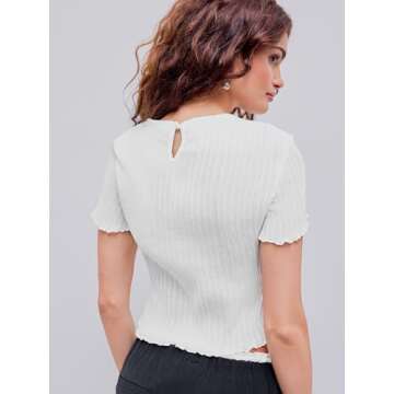 CIDER Round Neck Solid Short Sleeve Tee for Women