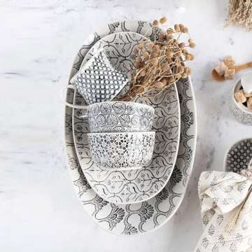 Creative Co-Op Set of 4, Stoneware Styles Mugs & Cups, 4 Count (Pack of 1), Multi