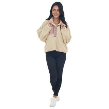 Stylish Ladmous Women’s Fleece Jacket with Pockets