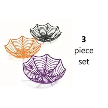 Plastic Spider Web Spiderweb Halloween Candy Bowls - 3 Piece Set