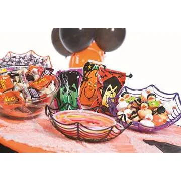 Plastic Spider Web Spiderweb Halloween Candy Bowls - 3 Piece Set