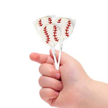 Baseball Lollipops Suckers Sports Pops for Birthday, Sports Event or Baseball Party Favor, Individually Wrapped 12 Pack