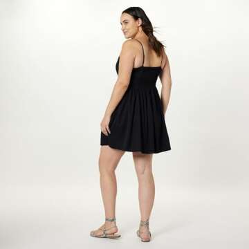 The Drop Women's Perla Shaped Waist Mini Dress Black, M