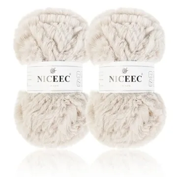 NICEEC 2 Skeins Super Soft Fur Yarn - Chunky Fluffy Faux Fur Yarn for Crochet and Knit