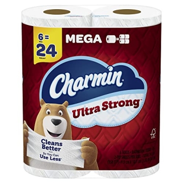 Charmin Ultra Strong Toilet Paper 6 Mega Rolls for Maximum Comfort
