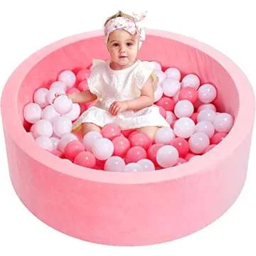 Ball Pit Balls 500 Count for Kids, Children Crush-Proproof Plastic Balls for Ball Pit with 3 Bright Colors, Safe and Non-Toxic, BPA Free, Baby Toddler Pit Balls with Storage Net Bag（Pink）