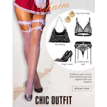 RSLOVE Women Fishnet Stockings Sexy Thigh High Pantyhose Women Tight Hosiery White