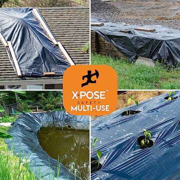 Heavy Duty Black Poly Sheeting - Waterproof Protective Cover