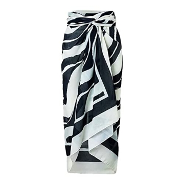 IDOPIP Zebra Printed Swimsuit with Cover up Skirt