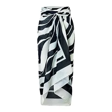 IDOPIP Zebra Printed Swimsuit with Cover up Skirt