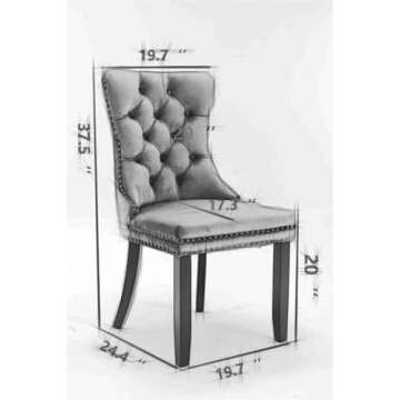LZ LEISURE ZONE Velvet Dining Chairs Set of 2 with Silver Metal Legs and Nailhead Trim