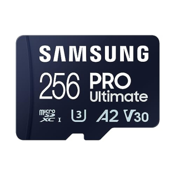 SAMSUNG PRO Ultimate microSD Memory Card + Adapter, 256GB microSDXC, Up to 200 MB/s, 4K UHD, UHS-I, ...